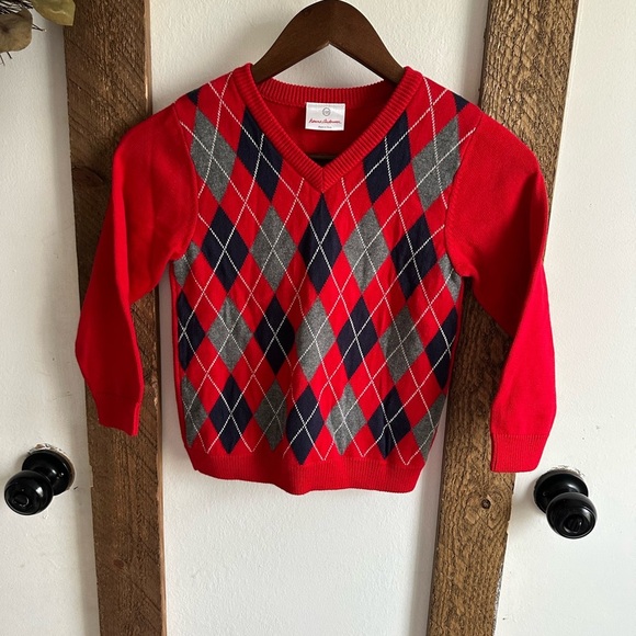 New Hanna Andersson 110 Boys V-Neck Argyle formal Sweater long 100% cotton soft - Picture 13 of 16
